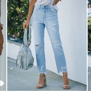 VICI Statement High Rise Distressed Denim